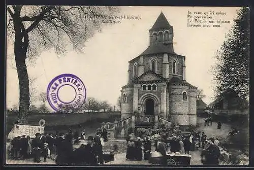 AK La Peniere, La Basilique avec procession en cours