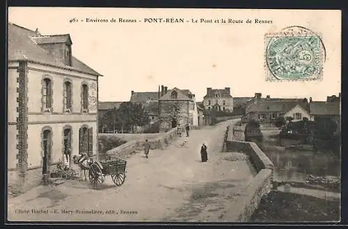 AK Pont-Réan, Le pont et la route de Rennes