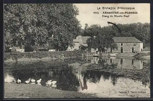 AK Argentré-du-Plessis, Étang du Moulin Neuf et vue pittoresque de la Bretagne