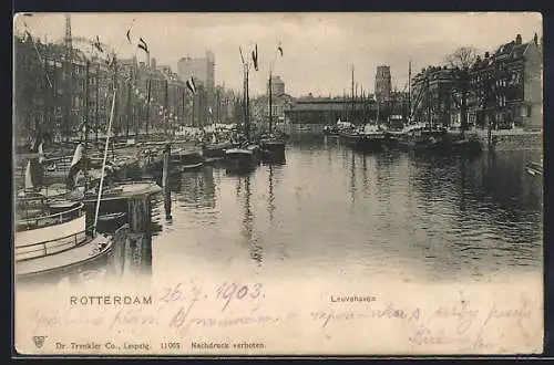 AK Rotterdam, Blick in den Leuvehafen