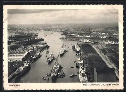 AK Hamburg, Der Hafen aus der Vogelschau