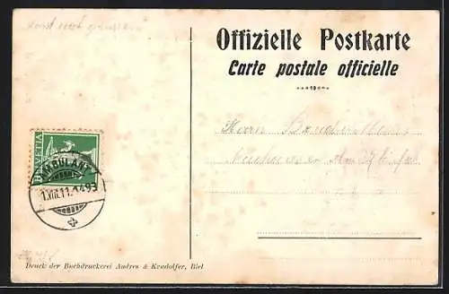 Künstler-AK Biel, Grütlizentralfest 1911, Festspielbühne