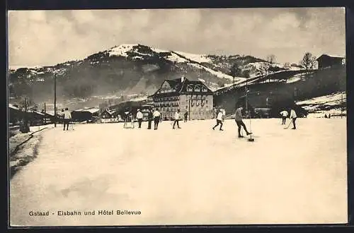 AK Gstaad, Eisbahn und Hôtel Bellevue