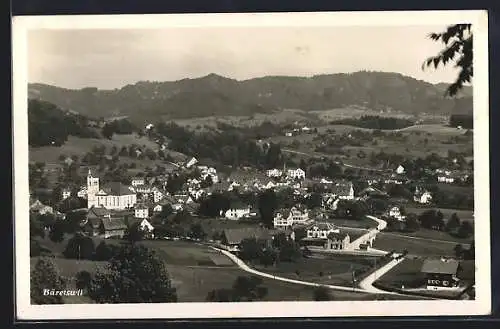 AK Bäretswil, Blick auf den Ort aus der Vogelperspektive