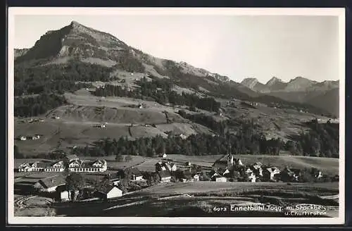 AK Ennetbühl, Ortsansicht mit Stockberg & Churfirsten