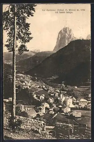 AK Ortisei /Val Gardena, Panorama col Sasso Lungo