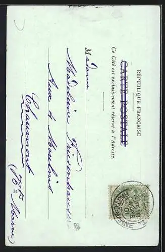 Lithographie La Poste en Egypte, Briefmarke
