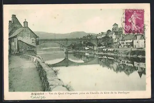 AK Argentat, Vue du Quai d`Argentat, prise du Chemin de Rive de la Dordogne