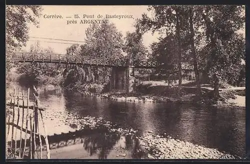 AK Argentat, Pont de Basteyroux sur la rivière en Corrèze