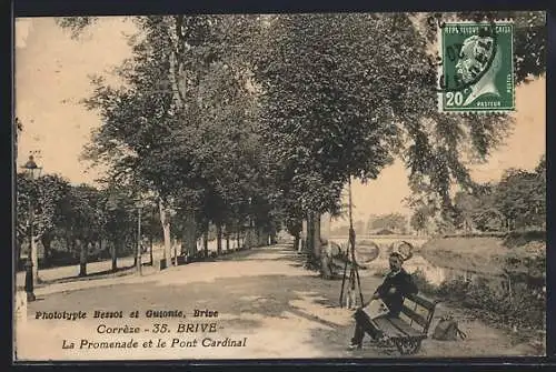 AK Brive, La Promenade et le Pont Cardinal