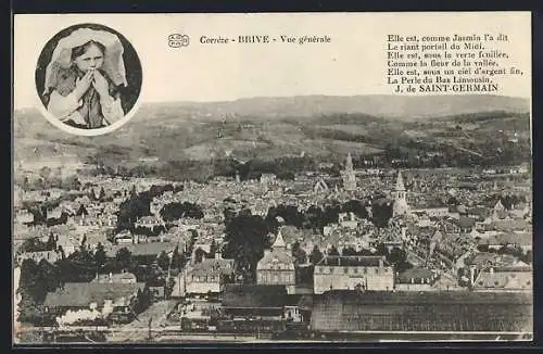 AK Brive, Vue générale sur la ville avec paysage vallonné