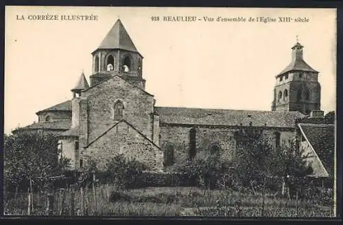 AK Beaulieu, Vue d`ensemble de l`Église XIIIe siècle