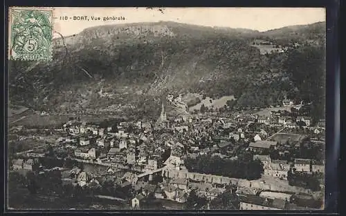 AK Bort, Vue générale du village et des collines environnantes