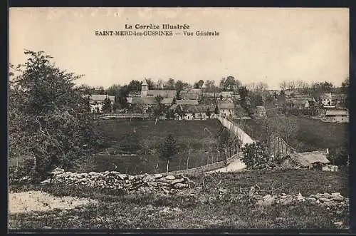 AK Saint-Merd-les-Oussines, Vue générale du village et des environs champêtres