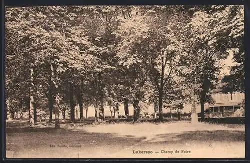 AK Lubersao, Champ de Foire avec arbres majestueux