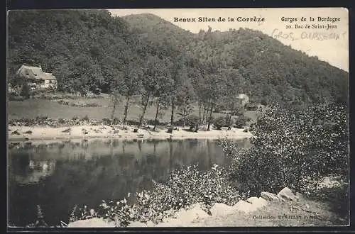 AK Gorges de la Dordogne, Bac de Saint-Jean et paysage boisé de la Corrèze