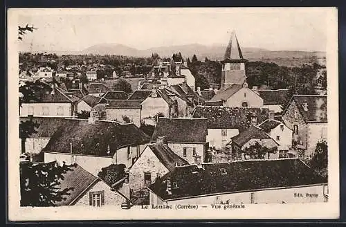 AK Le Lonzac, Vue générale du village et de l`église