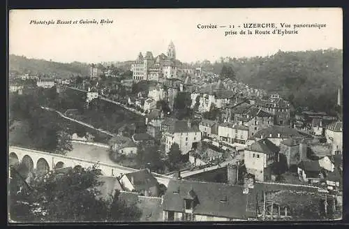 AK Uzerche, Vue panoramique prise de la Route d`Eyburie