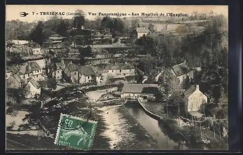 AK Treignac, Vue panoramique, Les Moulins de l`Hospice