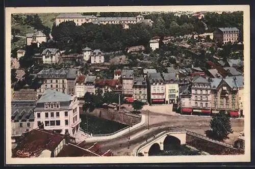 AK Tulle, Pont de la Barrière et vue sur la ville depuis les hauteurs