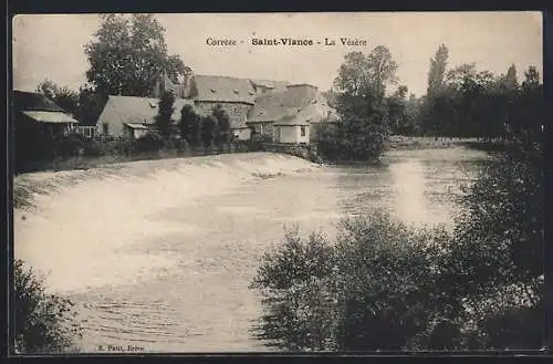 AK Saint-Viance, La Vézère et maisons au bord de l`eau