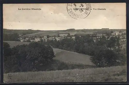 AK Saint-Setiers, Vue générale du village et des paysages environnants