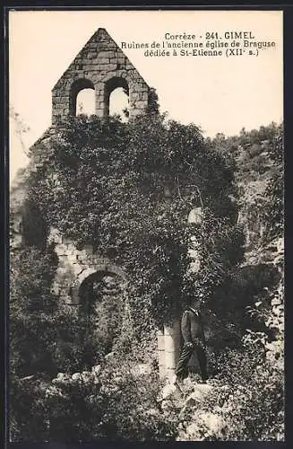 AK Gimel, Ruines de l`ancienne église de Braguse dédiée à St-Étienne (XIIe s.)