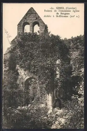 AK Gimel, Ruines de l`ancienne église de Prasgue dédiée à St-Étienne (XIIe s.)