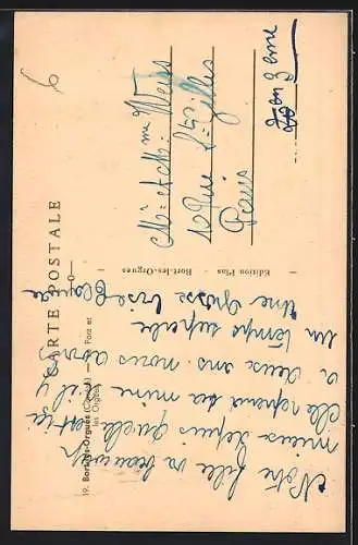 AK Bort-les-Orgues, Vue du pont et des bâtiments au bord de l`eau