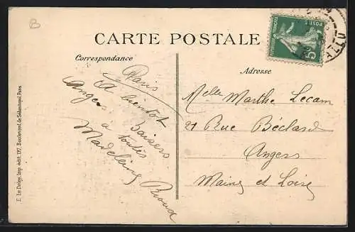 AK Paris, durch Luftangriff dt. Zeppeline verursachter Bombenschaden