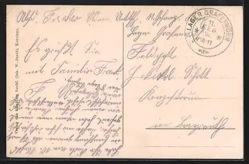 AK Konstanz, Zeppelin über dem Hafen