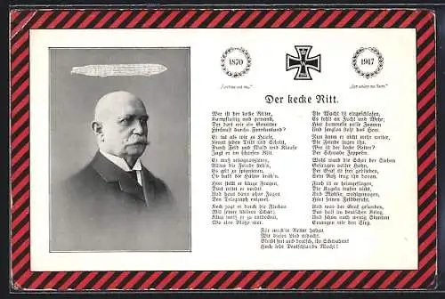 AK Der kecke Ritt, Portrait Graf v. Zeppelin