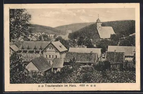 AK Trautenstein im Harz, Ortsansicht aus der Vogelschau