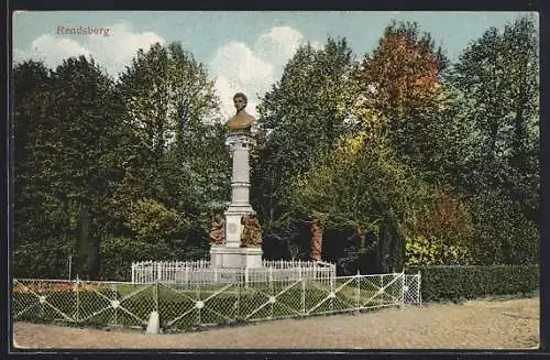 AK Rendsburg, Blick zum Denkmal Uwe Jens Lornsen