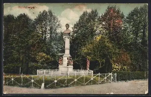 AK Rendsburg, Blick zum Denkmal Uwe Jens Lornsen