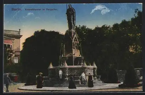 AK Berlin-Tiergarten, Rolandsbrunnen mit Besucherinnen