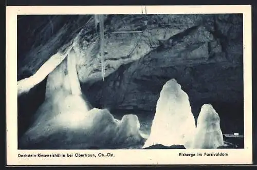 AK Obertraun, Dachstein-Rieseneishöhle, Eisberge im Parsivaldom