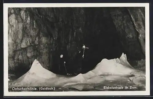 AK Oetscherhöhle-Geldloch, Eisbalustrade im Dom