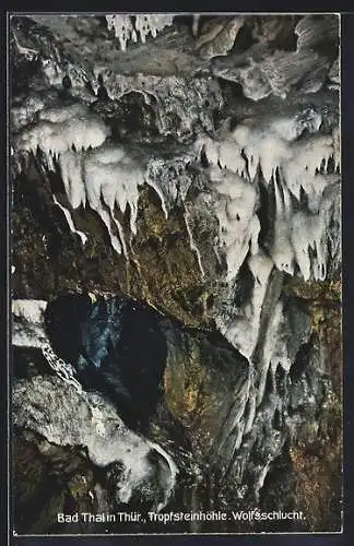 AK Bad Thal, Wolfsschlucht in der Tropfsteinhöhle