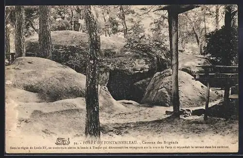 AK Foret de Fontainebleau, Caverne des Brigands, Höhle