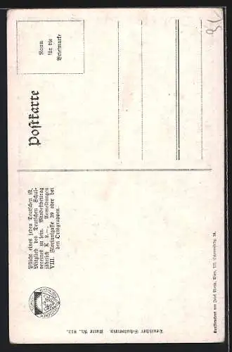 Künstler-AK Deutscher Schulverein NR 813: Wien, Schillerplatz, Schiller-Denkmal