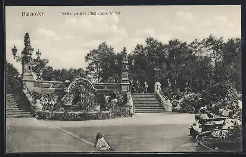 AK Hannover, Partie an der Flusswasserkunst