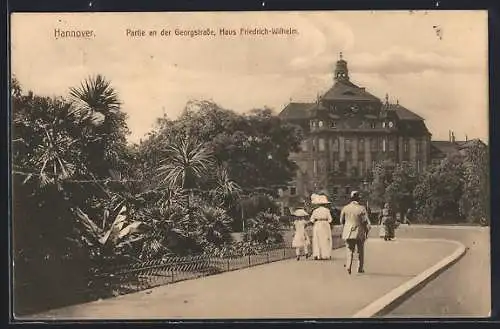 AK Hannover, Georgstrasse mit Haus Friedrich-Wilhelm