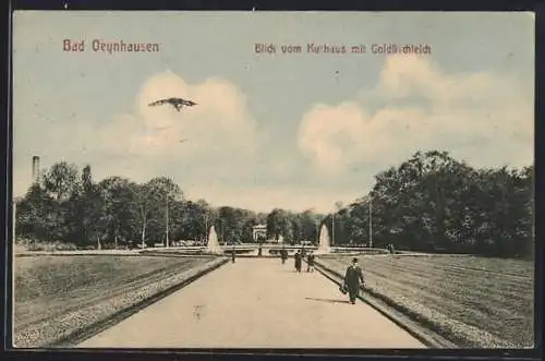 AK Bad Oeynhausen, Blick vom Kurhaus mit Goldfischteich