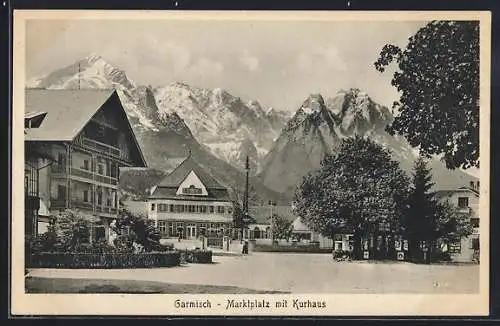 AK Garmisch, Marktplatz mit Kurhaus