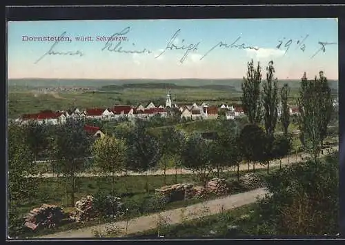 AK Dornstetten /Schwarzwald, Ortsansicht mit Umgebung aus der Vogelschau