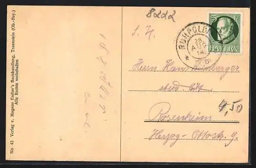 AK Ruhpolding, Gesamtansicht mit Rauschberg aus der Vogelschau