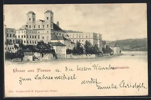 AK Passau, Jesuitenkirche, Panorama