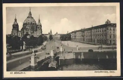 AK Berlin, Schlossbrücke mit Dom