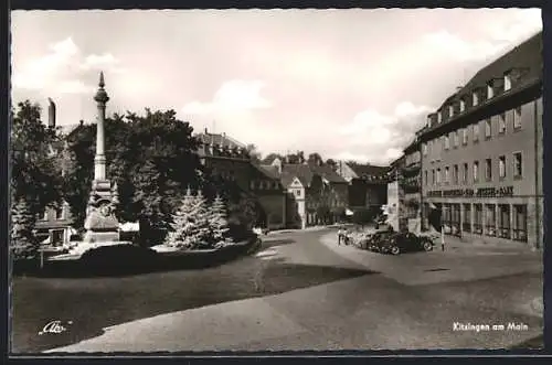 AK Kitzingen am Main, Platz mit Denkmal